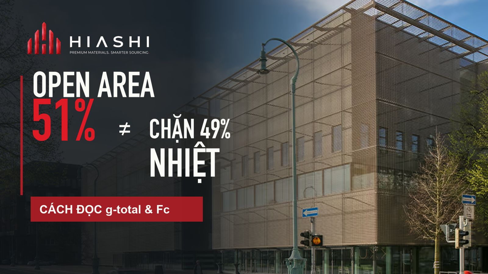 Mặt dựng lưới kim loại: Open Area không phải tỷ lệ chặn nhiệt